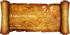 Tomka Vilmos névjegykártya